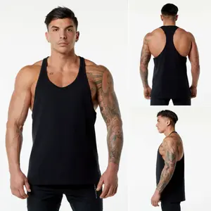 Men's Quick-Dry Y-Back Tank Tops - Minimalist Performance Stringer Gym Vest, Breathable Muscle Vest for Bodybuilding, Intense Training