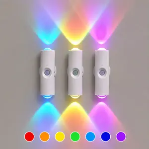 3-Pack USB Rechargeable LED Motion-Sensor Cabinet Lights — Ultra-Slim RGB Night Lights (Ideal for Wardrobes, Kitchens, Hallways, and Bathrooms) — Dimmable