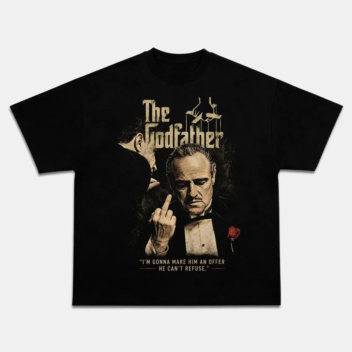 The Godfather Lover Shirts,Vintage Movie Characters Portrait Graphic Print Cotton Casual T-Shirt, Oldschool Fashion T-Shir,Oversize Shirt, Gift For Men Women, Apparel for Women Novelty Tees for Guys Black Menswear