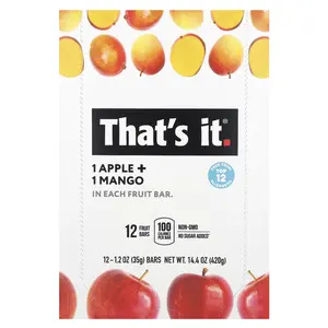 That's It Fruit Bars, Apple + Mangoes, 12 Bars, 1.2 oz (35 g) Each