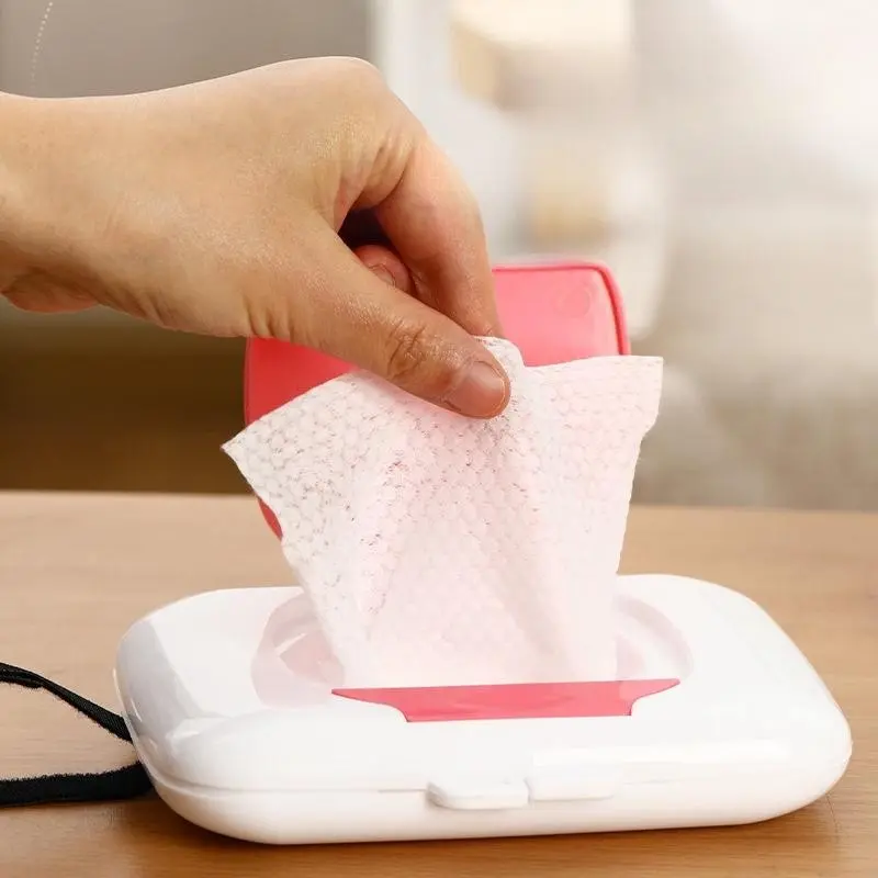 Portable Wet Wipe Dispenser Box with Sticky Pull Cord, Outdoor Travel Napkin Holder, Suitable for Newborn Strollers, Cribs, Babies and Nursery, Odorless Smooth Storage Box
