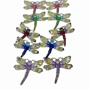 Metal Sparkle Dragonfly Charm - Decorative Accessory