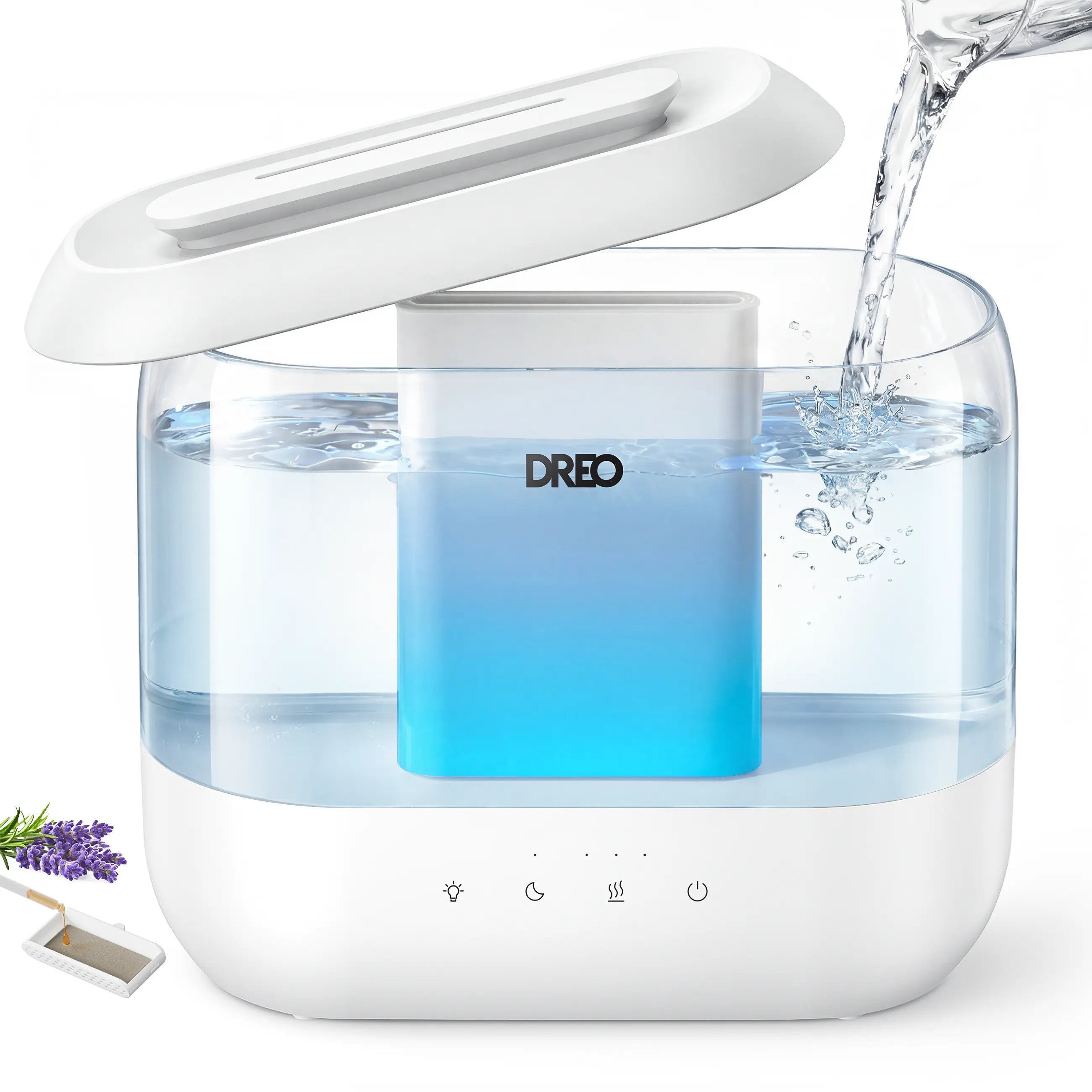 DREO HM311 Stand-Alone Silent Indoor Steam-Free Humidifier - 4L Large Tank Household Humidifier, 28 dB Quiet Operation, Silent Mode, 36H Long Runtime for Bedroom Users