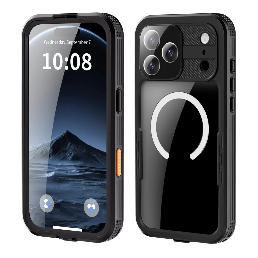 for iPhone 17 Pro Max Waterproof Case, with Built-in Screen Protector Dustproof Shockproof [Compatible with MagSafe] Full Body Underwater Protective Phone Cover for iPhone 17 Pro,17 Air,17 (Black)