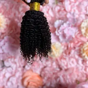 Mongolian Afro Kinky Curly Bundles Human Hair Inch 124C Afro Kinky Human Hair Bundles Afro Curly Weave Bundles  Virgin Hair Extensions for Black Women Natural Color