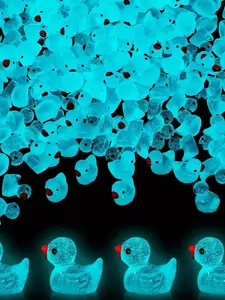 50pcs  Glow-in-the-Dark Mini Resin Ducks,Cute Magical Resin Duck Figurine, Suitable For Aquariums, Garden Landscapes, And Holiday Party Decoration,DIY Craft Decoration, Interesting Desktop Ornaments, Home Decorations, Christmas, Halloween Ornaments