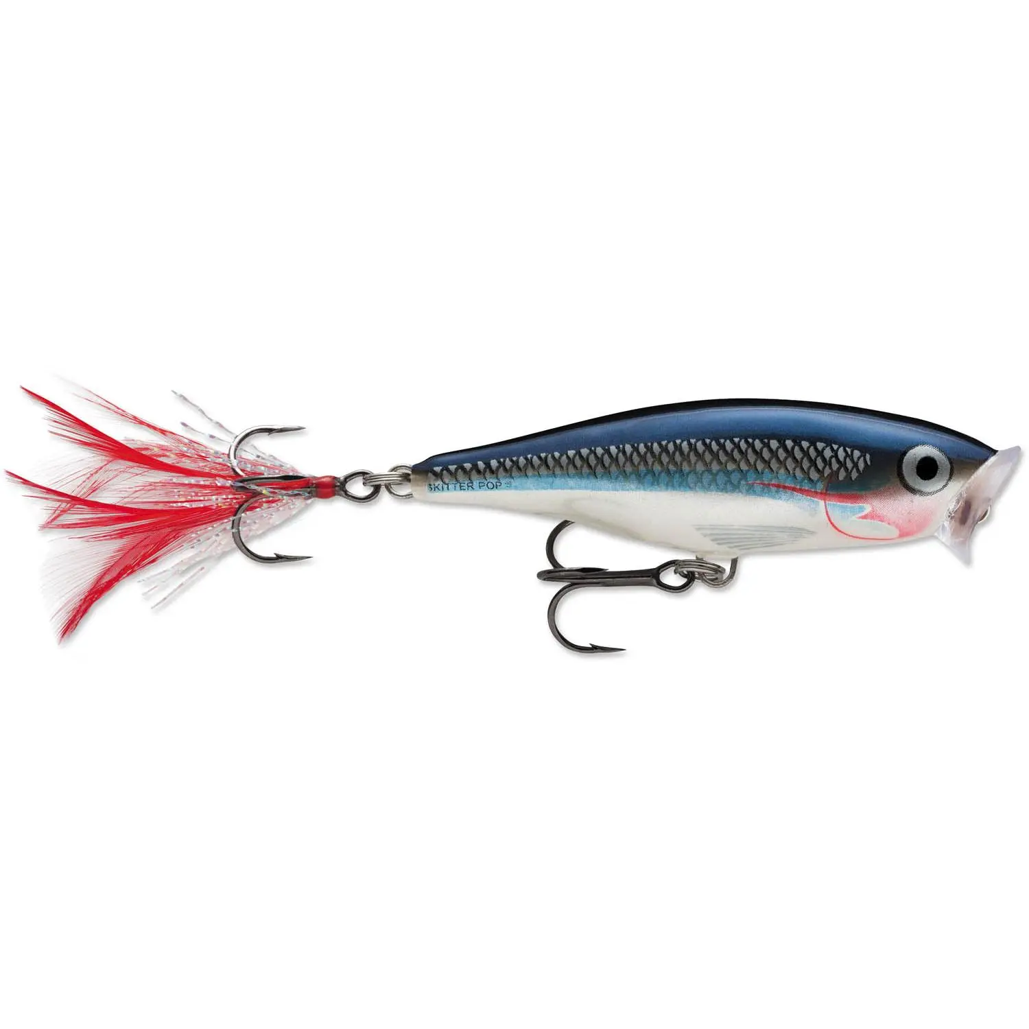 Rapala Skitter Pop 07 Topwater Fishing Lure, 2 3/4 in Balsa Wood Topwater Popper, Fishing Equipment Lures with AC Weighted Tail & Louder Popping Action, 2 3/4 Inch