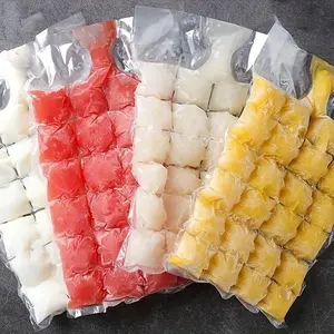 10/50pcs Disposable Ice Cube Bags, Stackable Easy Release Ice Cube Mold, Ice Cube Tray, Self-sealing Freezing Maker Cold Ice Pack Cooler Bag for Cocktail Chill Drink Food Wine DIY Fruit Ice Cube