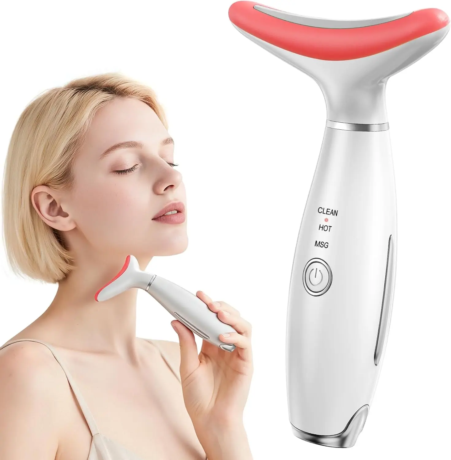 Teaifa Face Sculpting Tool - 7-Color Rechargeable Facial Massager with Vibration Heating, Batteries Built-In, for Defined Look, Radiant Skin, All Skin Types, Neck & Double Chin Care, Adult Beauty Gift (Charge Before Use, Easy to Operate, Abs Massage)