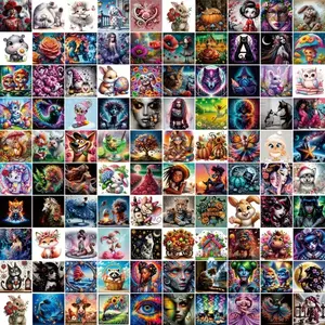 10pcs/20pcs/30pcs DIY Diamond Painting Kit, Animal & Character Patterns, Full Drill Art Set, Diamond Art Tools for Wall Decor, Beginner Friendly Gift