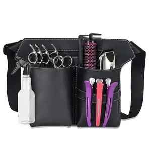 1PC NEW Hair Scissor Bag Clips Comb Case Hairdressing Barber Holster Bags Holder Tool Salon Waist Pack Belt PU Leather Bag Hair Salon Barber Bag Professional Hairdresser Scissor Holster Belt Bags Barbershop Hairdressing Tools Accessories Supplies