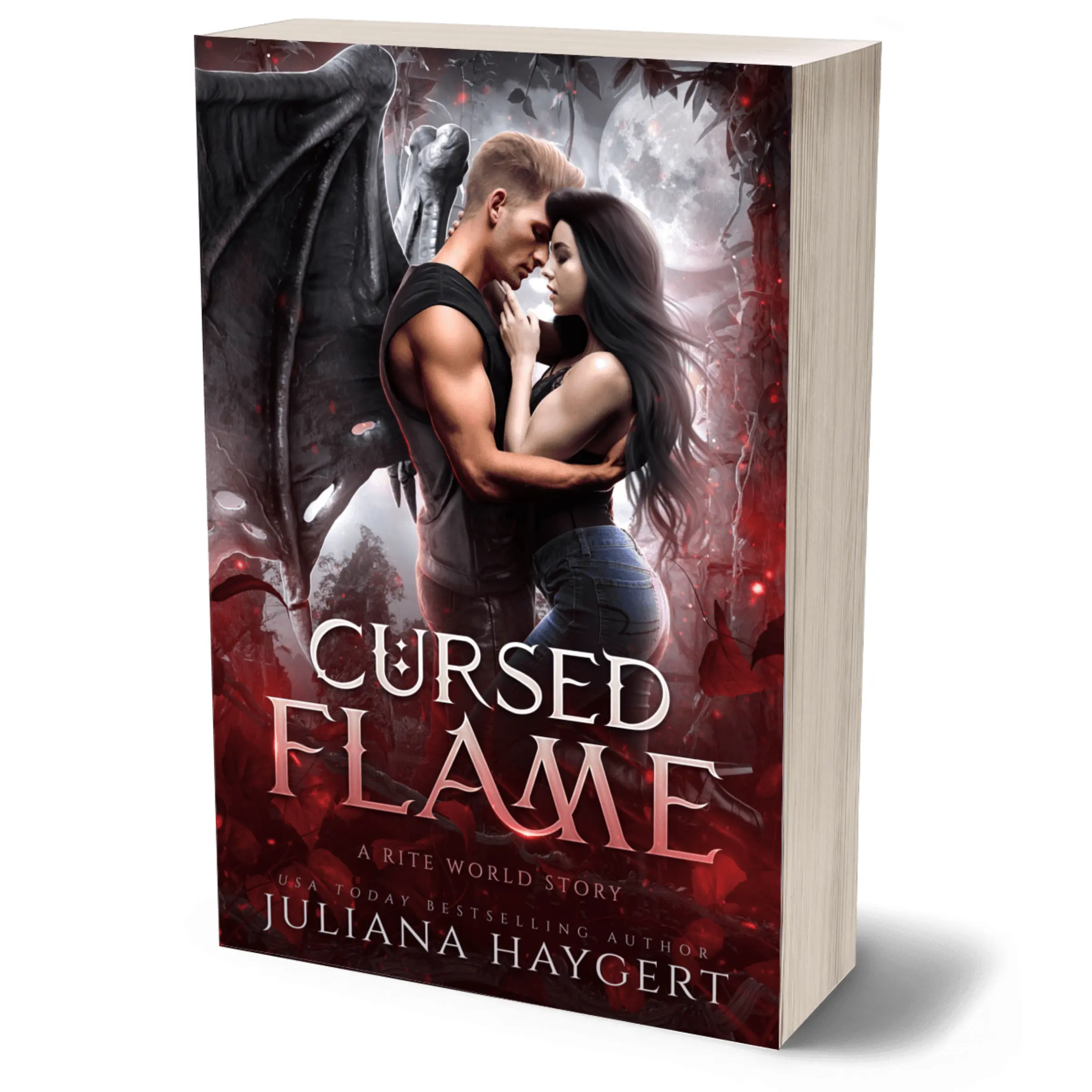 Dragon Shifter Romantasy Signed Paperback – Cursed Flame, a Rite World Standalone – Forced Proximity, Witch & Dragon Warrior, Curse Magic (Signed + Bookmark & Stickers) – Ships Now