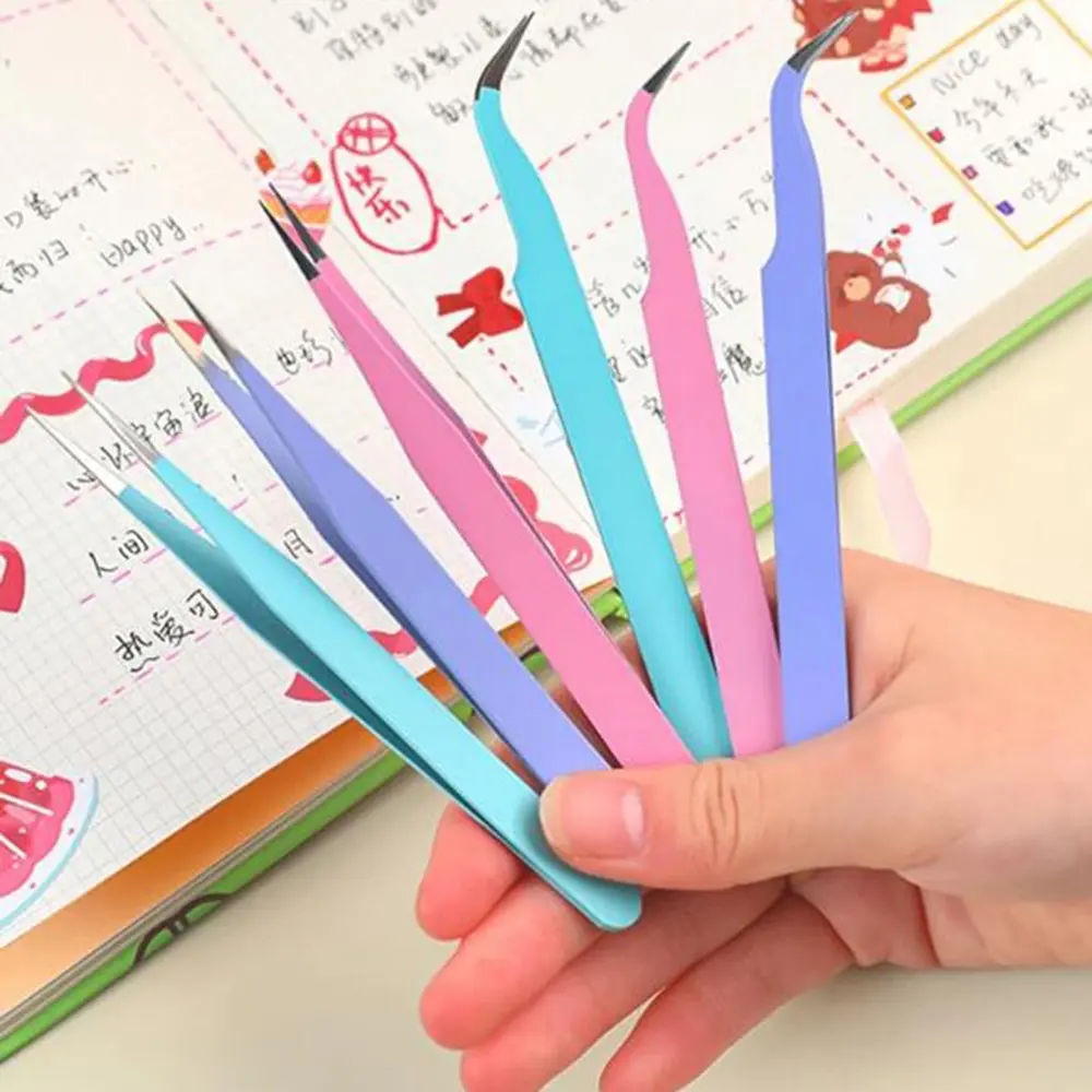 3 Sets Stainless Steel Tweezers, Colors, Straight & Curved Design, Professional Salon Quality Tools, Tweezer Duos, Precision Tweezers