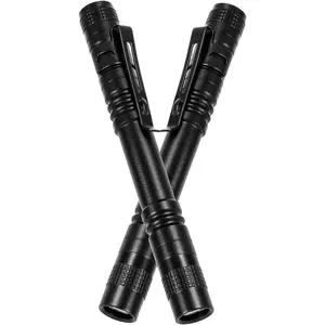 LED Pen Light Flashlight, Waterproof Mini Flashlights Pocket Flashlight with Clip, 500 Lumen Bright Small Flashlights for for Inspection, Work, Emergency, Battery Not Included (2 Pack)