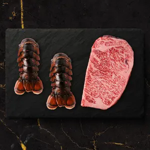 A5 Wagyu Surf & Turf Seafood Boil Bag with Two Lobster Tails and A5 Wagyu Steak from Maine & Japanese Prefectures