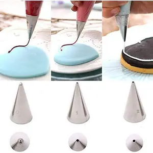 3-Piece Extra-Fine CAKE DECORATING TIPS SET¨C Meringue Icing Tips Piping Nozzles ¨C 3 Size Stainless Steel Icing Tips - for easy cake cupcake dessert cookies decorating