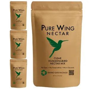 Clear Hummingbird Nectar Mix – 4 Pack, Dye-Free Sugar Nectar for Feeders, Easy 1:4 Mixing, 4 × 16 oz (64 oz Total - makes 320 fluid ounces))