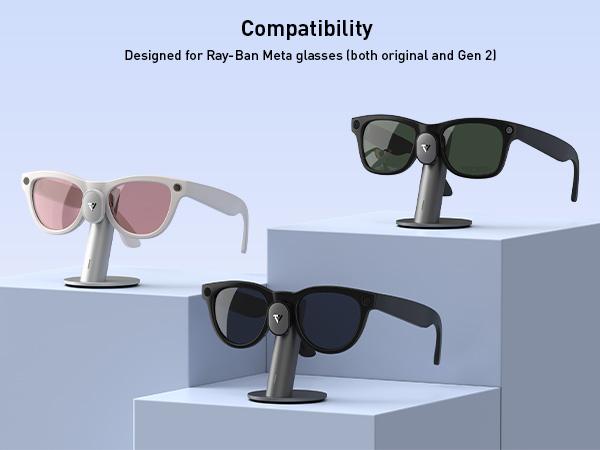 Charging Stand for Ray-Ban Meta Smart Glasses | Carina S1 Dock Fast Charge & Display