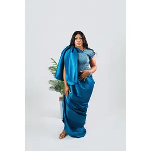 Onyx Draped Luxe Dress –Teal Structured Silk Gown | African Luxury Fashion Evening Ruched Asymmetric Womenswear Love Piece Fit Formal Fabric