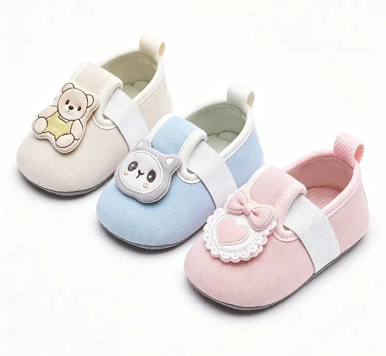 [Lullaby] Infant Baby Floor Shoes for Spring Summer Cute Animal Decor Faux Suede Non-Slip First Walkers Slip-On Shoes