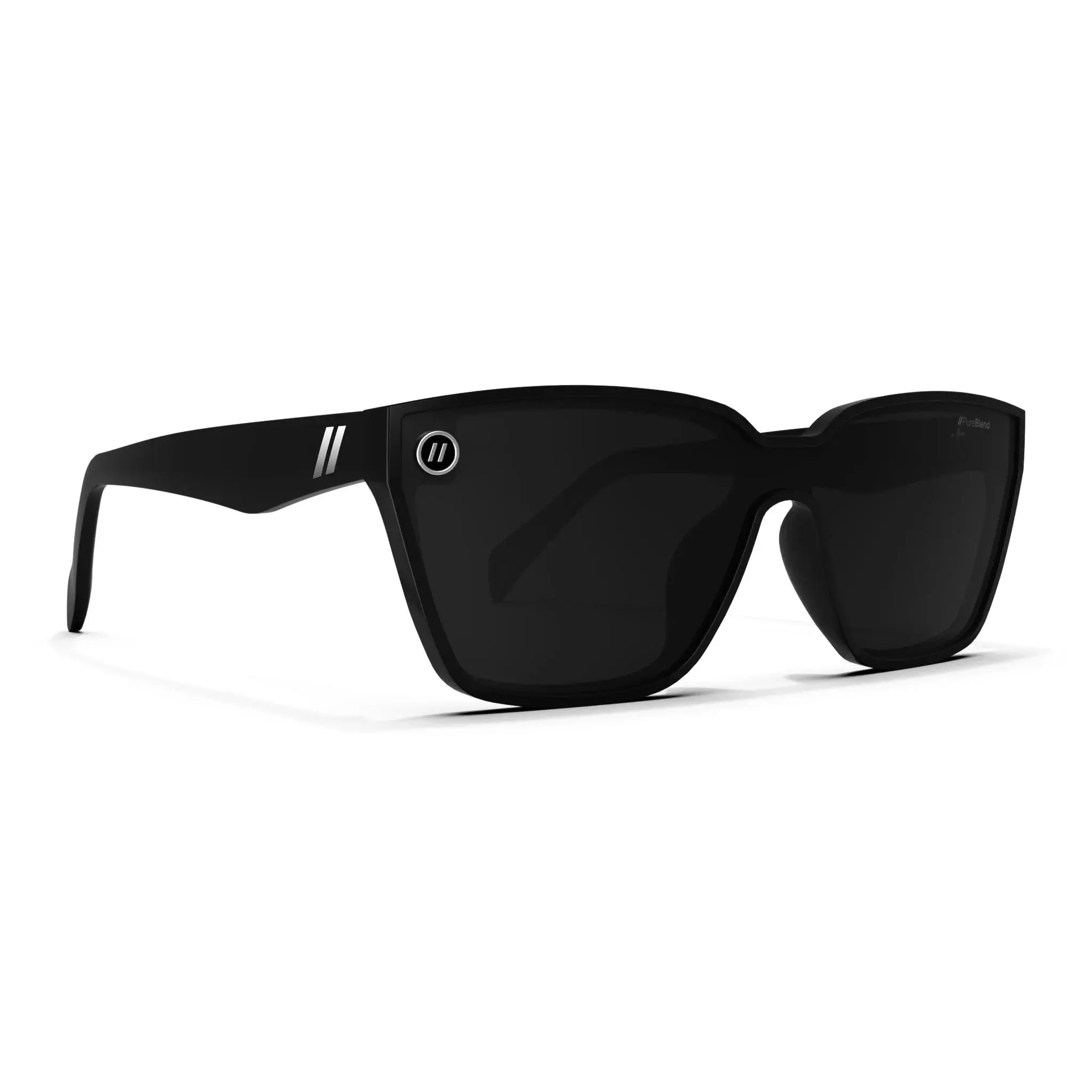 Blenders Mave X2 Jet Black Sunglasses – Polarized Smoke Lenses, UV400 Protection, Scratch-Resistant, Gloss Black Frame, Small-Medium Fit