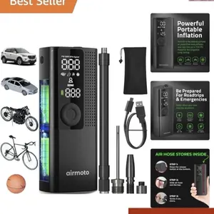 AIRMOTO portable tire inflator air compressor digital gauge