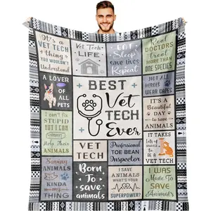 Vet Tech Gifts, Veterinary Gifts Blanket Throws 60''x50'', Vet Tech Week Gifts, Veterinary Technician Week Gifts, Vet Tech Appreciation Week Ideas, Veterinarian Gifts, Gifts for Veterinarians