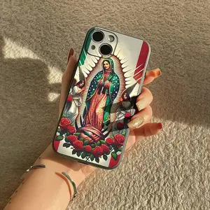 Guadalupe Pattern Cellphone Case, Casing, Anti-drop Shockproof Durable Full Coverage Phone Protective Cover, Protection, Phone Accessory Compatible with iPhone 11 12 13 14 15 16 Series, Smartphone Protector