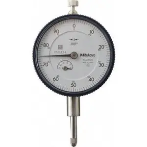 Mitutoyo Dial Drop Indicator: 0.5" Range, 0-100 Dial Reading, 0.001" Graduation, 2-1/4" Dial Dia 0.1" per Revolution, Lug Back, 0.001000" Accuracy, Revolution Counter 2414A