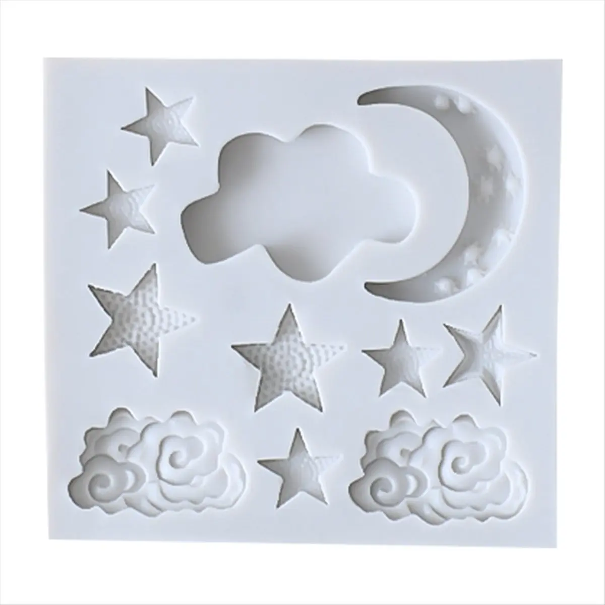 Silicone Cake Fondant Molds - Star Moon, Cloud Shapes - Kitchen Baking, Chocolate Making, DIY Cake Decorating Tools & Accessories, Star Moon Shapes