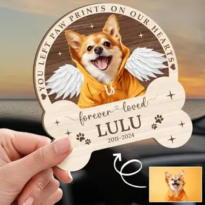 Personalized Pet Memorial Car Visor Clip, Custom Dog Loss Keepsake, Pet Sympathy Gift for Dog Lovers, Remembrance Car Accessory