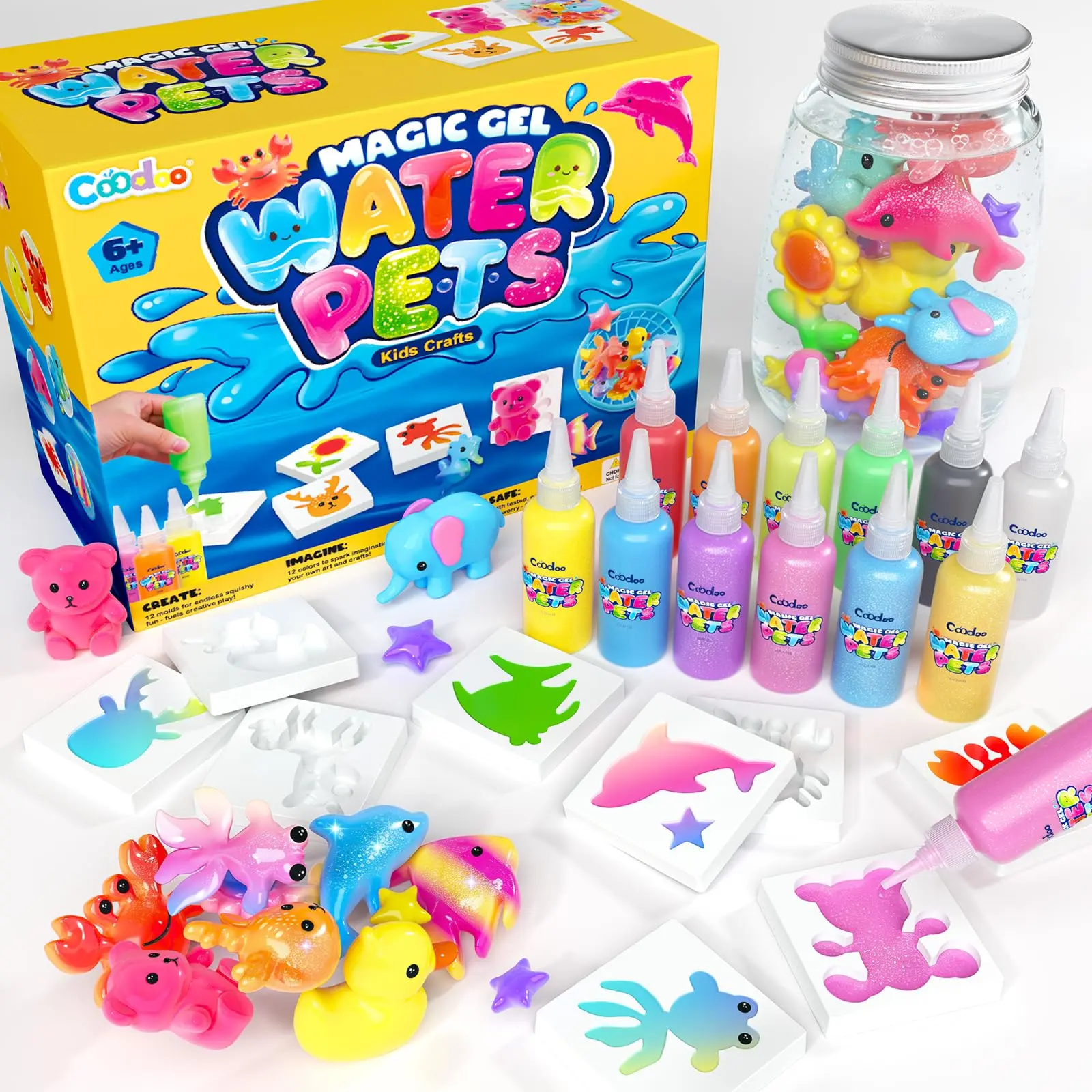 Summervibes Magic Water Elf Toy Craft Kits, Aqua Fairy Water Gel DIY Squishies Squishy Maker Toys Birthday Gifts, Art Supplies Arts and Crafts