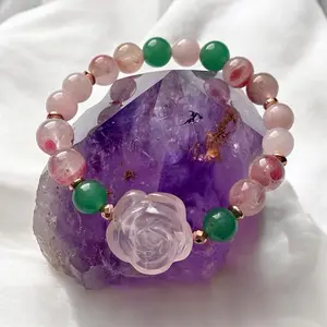 Rose Quartz, Green Aventurine, and Cherry Blossom Agates | Cultivate Gratitude, Positive Outlook, Attract Prosperity
