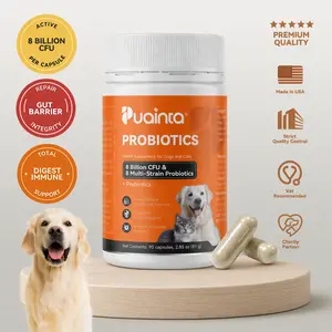 Puainta Probiotics for Dogs & Cats: 8 Billion CFU Digestive & Immune Support - Spore-Forming Multi-Strain Formula with Prebiotics, Gut-Lining Support, Sensitive Stomachs & Skin Health #Summervibes #petlovers