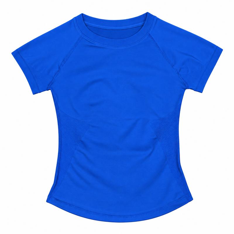 DFYNE Women’s Fitted Short Sleeve Crew Neck Slim Fit Tees - Quick Dry, Breathable 4-Way Stretch Fabric Training Top, Comfortable for All-Day Wear, Perfect Length Athleisure for Yoga, Pilates (Monaco, Easy to Style Workout to Streetwear)