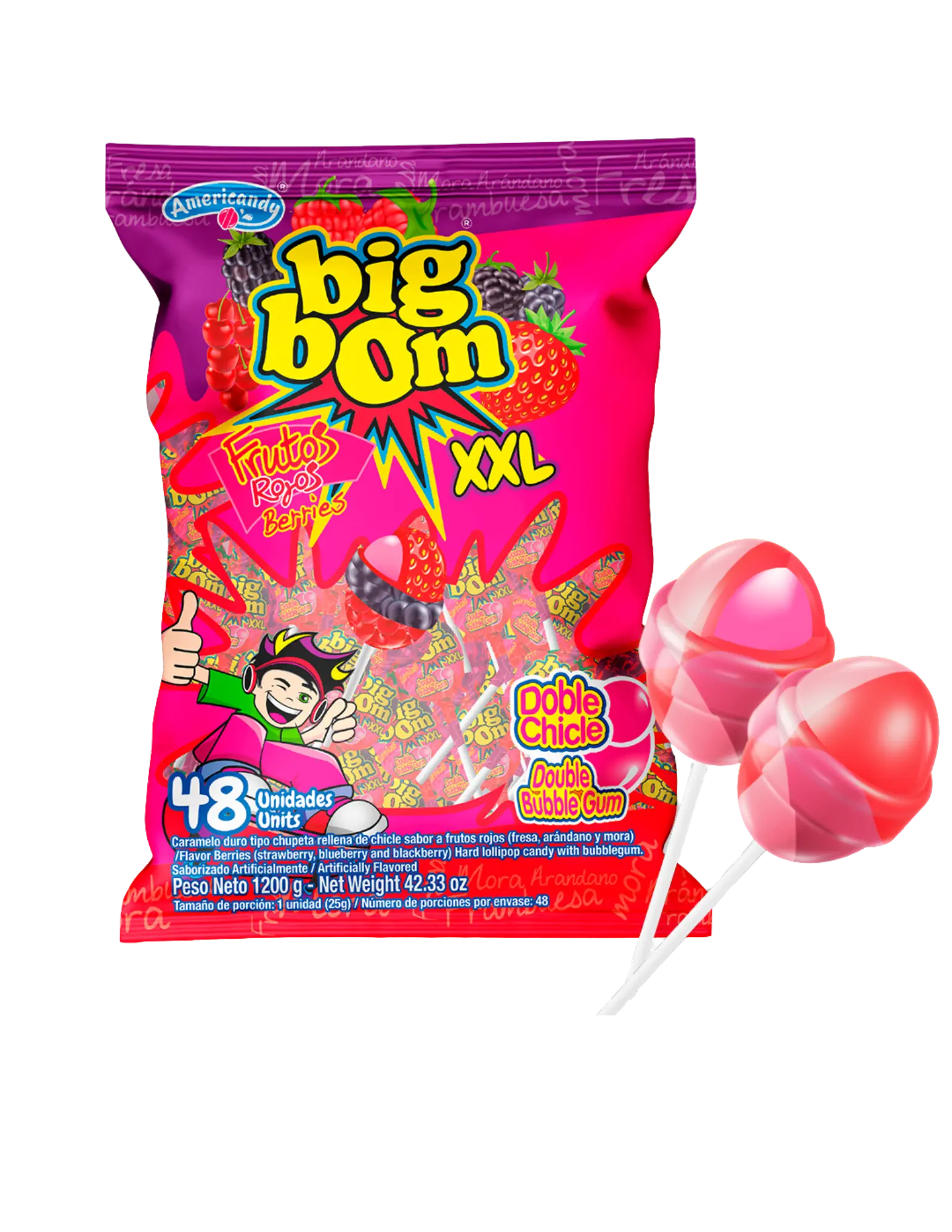 Americandy XXL Lollipops, Berries Americandy XXL Lollipops, Berries