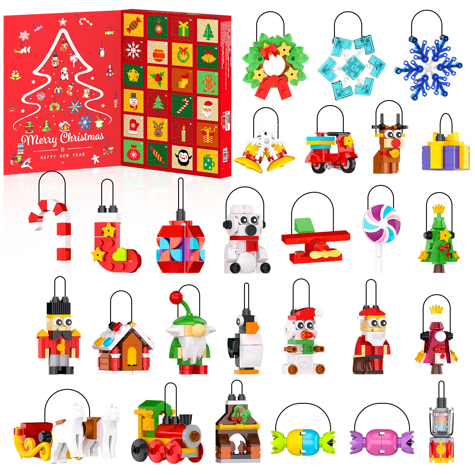 BUILDIFY Advent Calendar 2026 - 24 Days Countdown to Christmas Surprise Toys for Kids Boys Girls Compatible with Lego Festive Family Activity Christmas Countdown Gift holiday building blocks