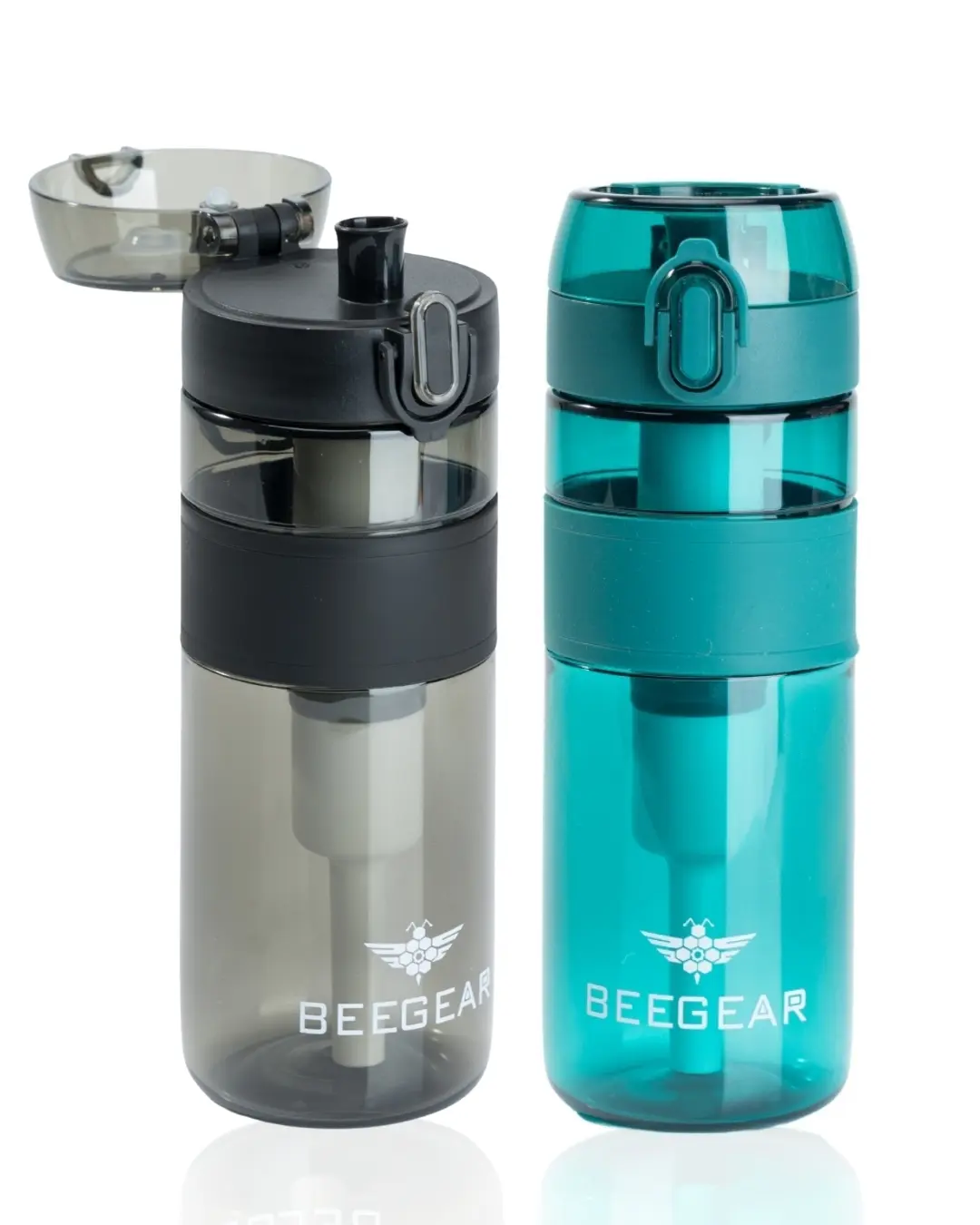 BEE GEAR Filtering Water Bottle | USA-Made Ahlstrom Filter & Tritan | Portable Filtration for Camping, Hiking & Outdoors | BPA-Free, Leak-Proof & Eco-Friendly