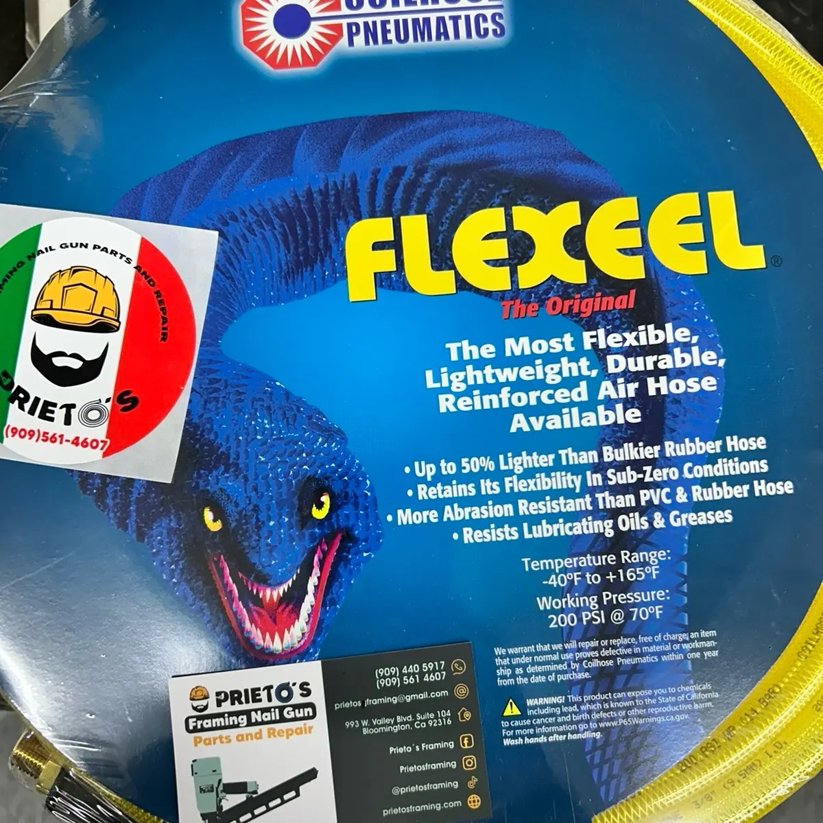 Coilhose flexeel 3/8”x100’ yellow Coilhose flexeel 3/8”x100’ yellow