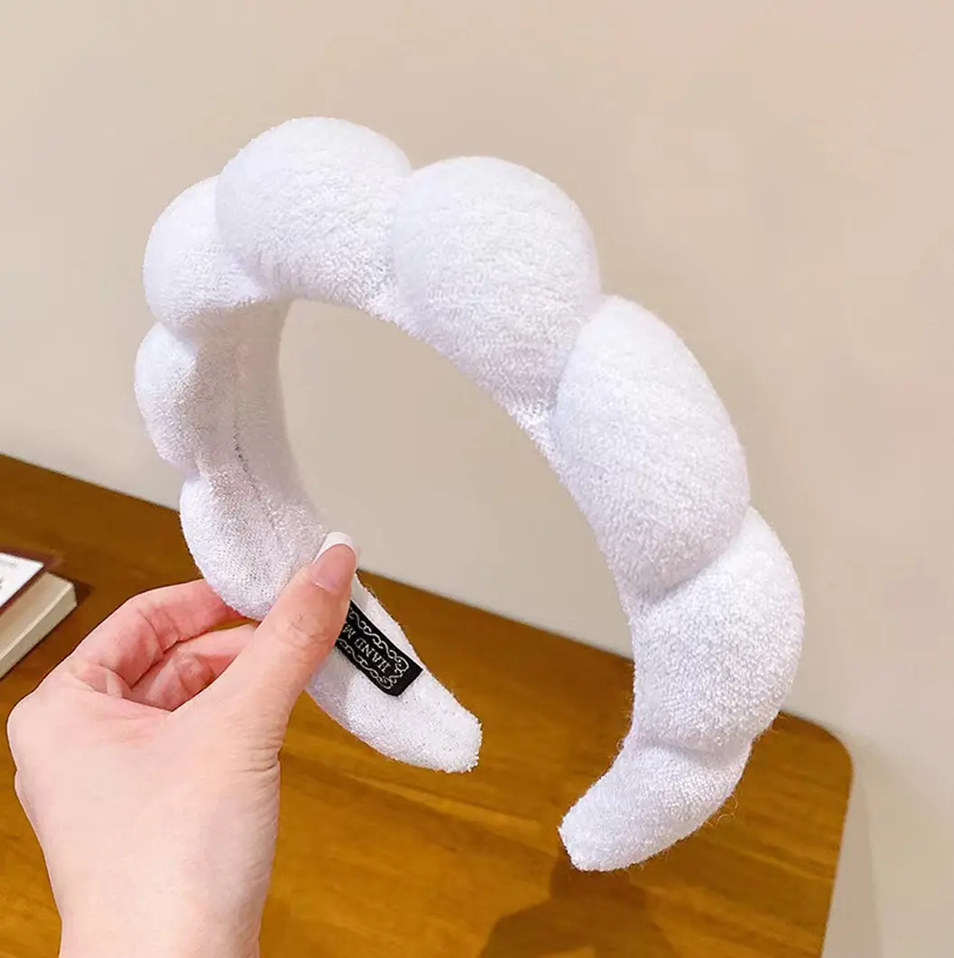 JBextension Spa headband 2 Pcs for women-girls, Makeup sponge headband, Non slip face wash, skincare-Padded soft thick terry cloth hair band accessory 2 Pcs