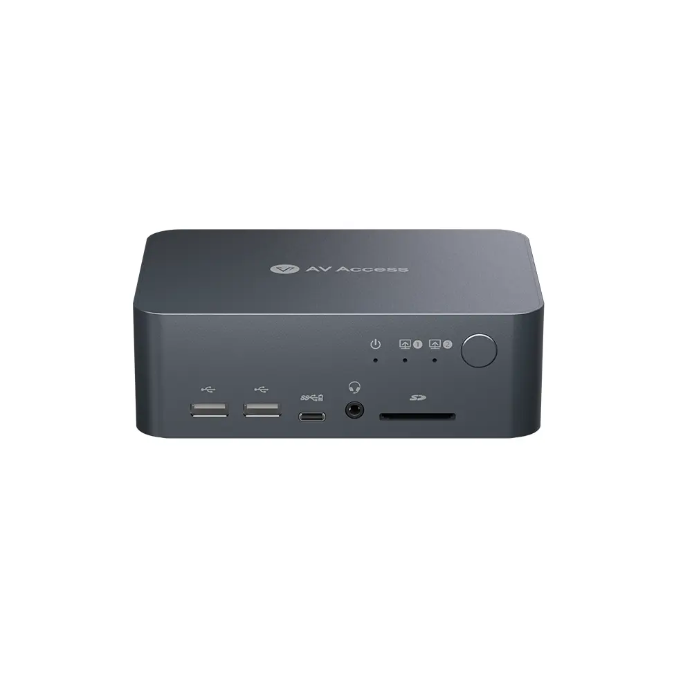 AV Access iDock C10 Dual Monitor KVM Switch Docking Station with HDMI Outputs, Peripheral Ports, EDID, Full-Featured USB-C, 60W Charging, 1Gb LAN Port for Laptops & Desktops