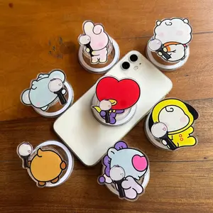 Purple Galaxy Friends Phone Grip - Magnetic Holder for Phone & Kindle, Kpop Fan Gift