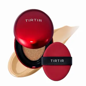 TIRTIR Mask Fit Red Cushion Foundation Korean Makeup 18g Satin Finish Lightweight Radiant Coverage 40 Shades Range Effortless Application