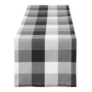 Design Imports 14" x 108" Tri Color Check Table Runner