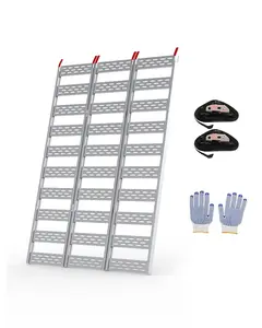 【GARVEE】Aluminum Tri-Fold Ramps for Pickup Trucks, Motorcycles, ATVs, UTVs, Lawn Mowers, and Tractors with 1500 LBS Capacity, 76" Length x 50" Width, Includes Load Straps for Secure Loading