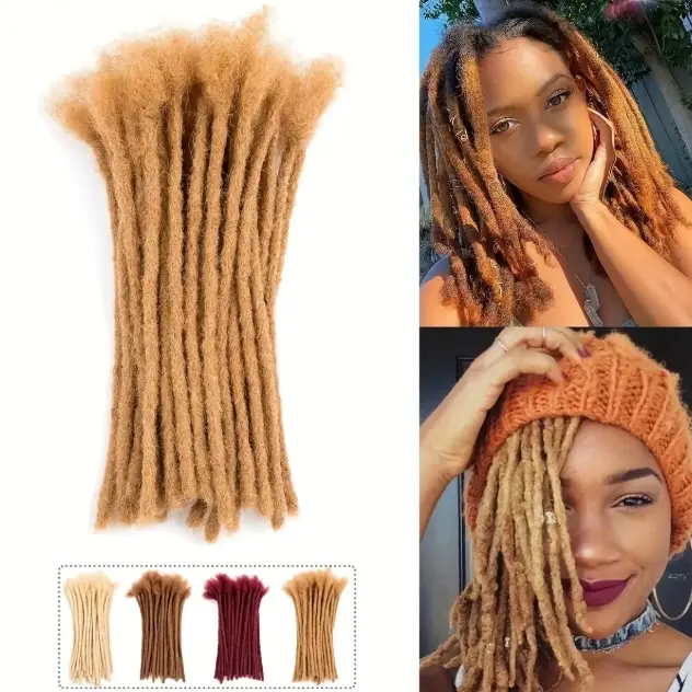 Permanent Human Hair Loc Extensions, Unisex 0.6cm Soft Strands for a Natural Locs Look, Multi-Size 6-18 Inch, Durable, Dyeable & Bleachable, Permanent Loc Extensions