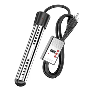 Ranein 1500W 110V Electric Immersion Heater, Bucket Water Heater with 304 Stainless-Steel Guard, Thermostat and Auto Shutoff, Heats 5 Gallons Water in Minutes