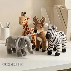 Standing Animal Plush Toys, Soft Fluffy Stuffed Animals, Soft Huggable, Soft Cuddly Gift, Giraffe/buck/zebra/elephant, Home Decor, Car Decoration, Wedding Season, Kids Birthday