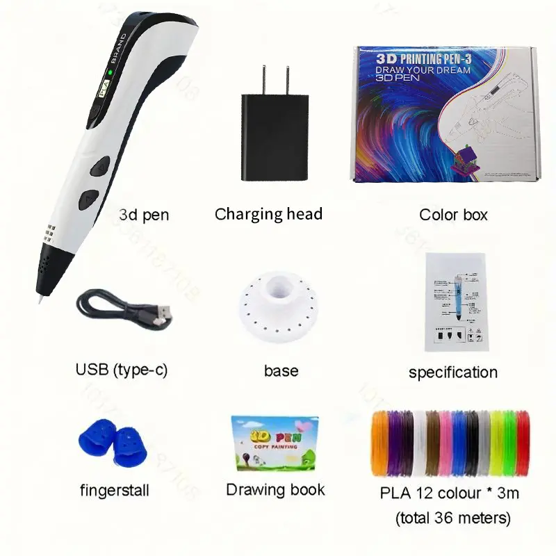 3D Printing Pen with USB Type-C Charging Set  for kids Professional 3D Printing Pen Children's Puzzle DIY Drawing Pen Graffiti Stereoscopic Drawing Latest Upgraded Version Ideal Gift for Birthday Christmas Fathersdaygift,summerwins