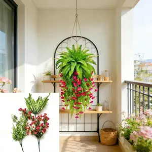 Realistic Morning Glories Bouquets, Fake Flower Plants, Artificial Hanging Flower, Artificial Outdoor Decorative Curtains, Evergreen Spring Decorations, No Maintenance Required, For Indoor Wall Decoration, Outdoor Gardens and Fences